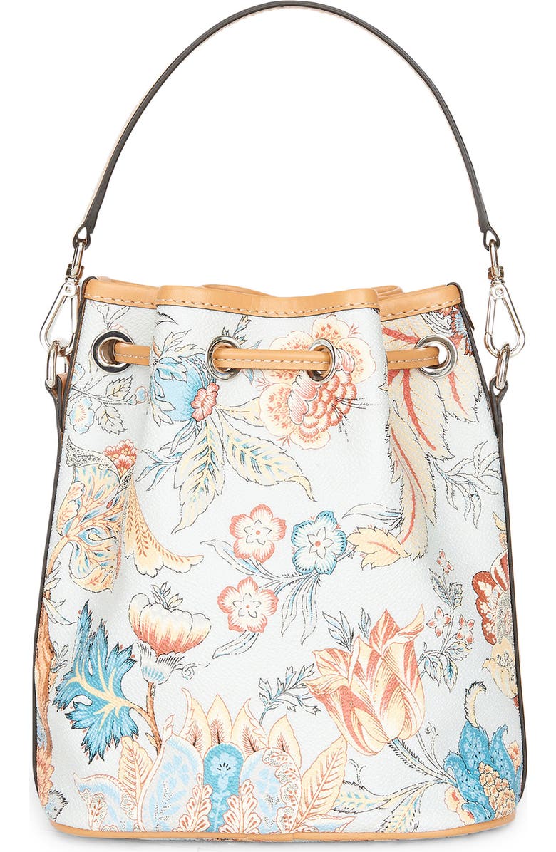 Etro Tree of Life Floral Print Coated Canvas Bucket Bag, Alternate, color,