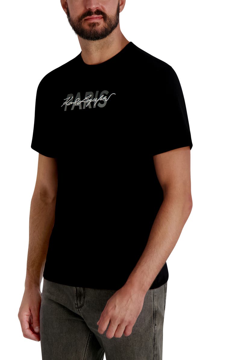 KARL LAGERFELD PARIS Paris Logo Graphic T-Shirt, Alternate, color, Black