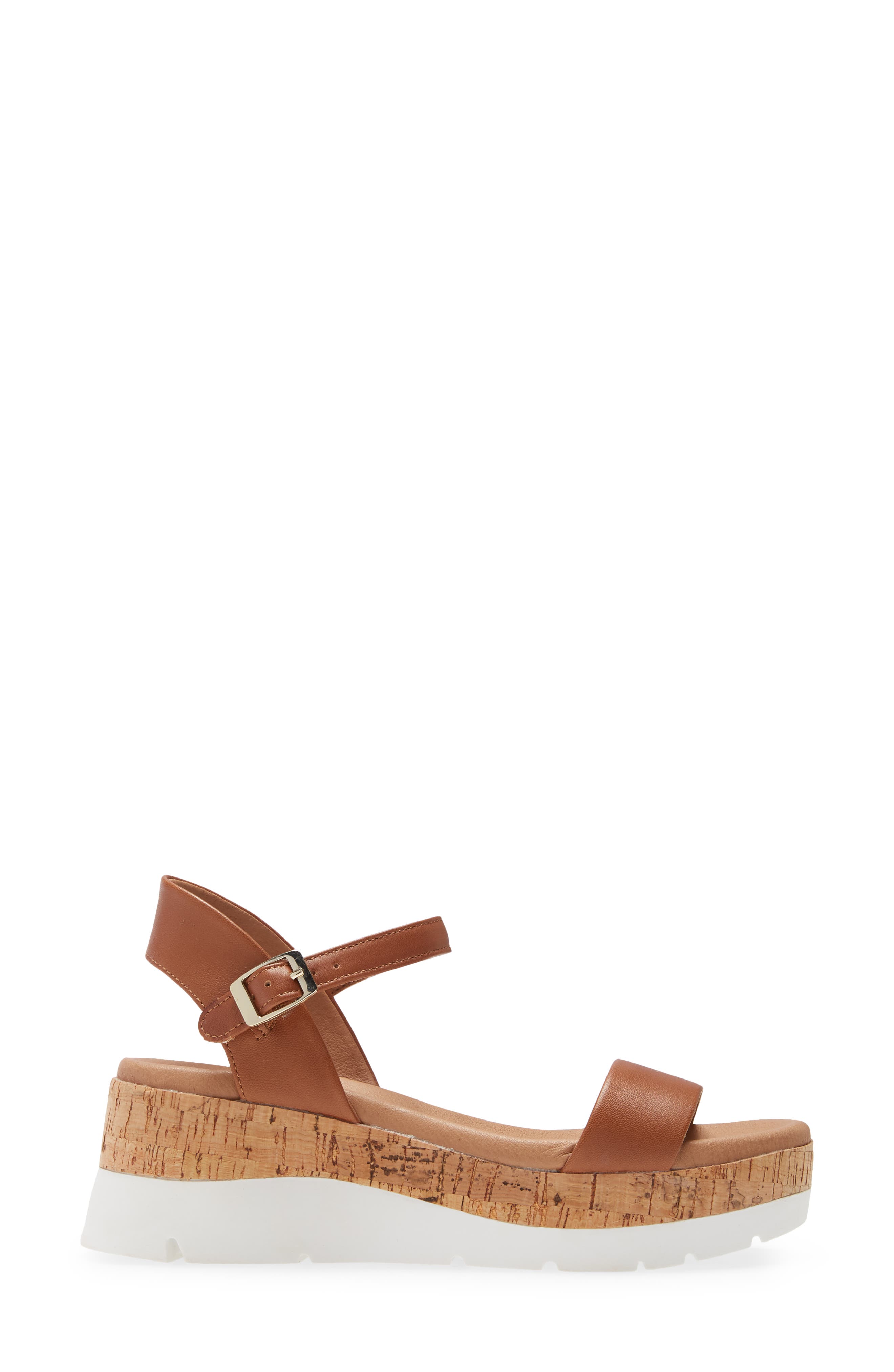 Roselita Platform Sandal, Alternate, color, COGNAC LEATHER