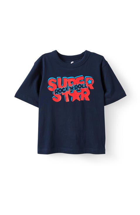 Kid's Poppy Oversize Graphic Print Tee