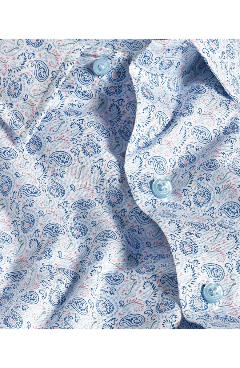 David Donahue Paisley Print Sport Shirt, Alternate, color, White/ Pink