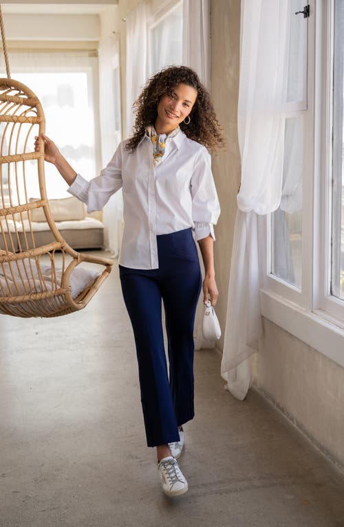 Liverpool Los Angeles Stella Pull-on Kick Flare Ponte Pants In Blue