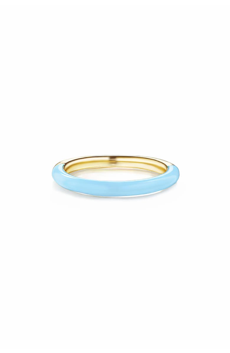 House of Frosted Enamel Band Ring, Alternate, color, Yellow Gold