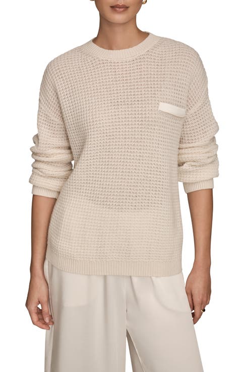Waffle Stitch Wool & Cashmere Sweater