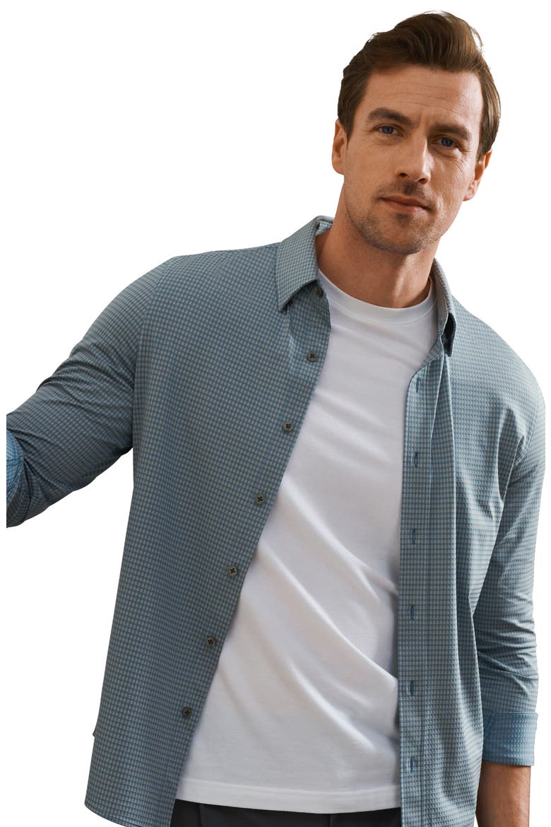 Commuter Slim Fit Gingham Shirt, Alternate, color, OLIVE SHADOW GINGHAM