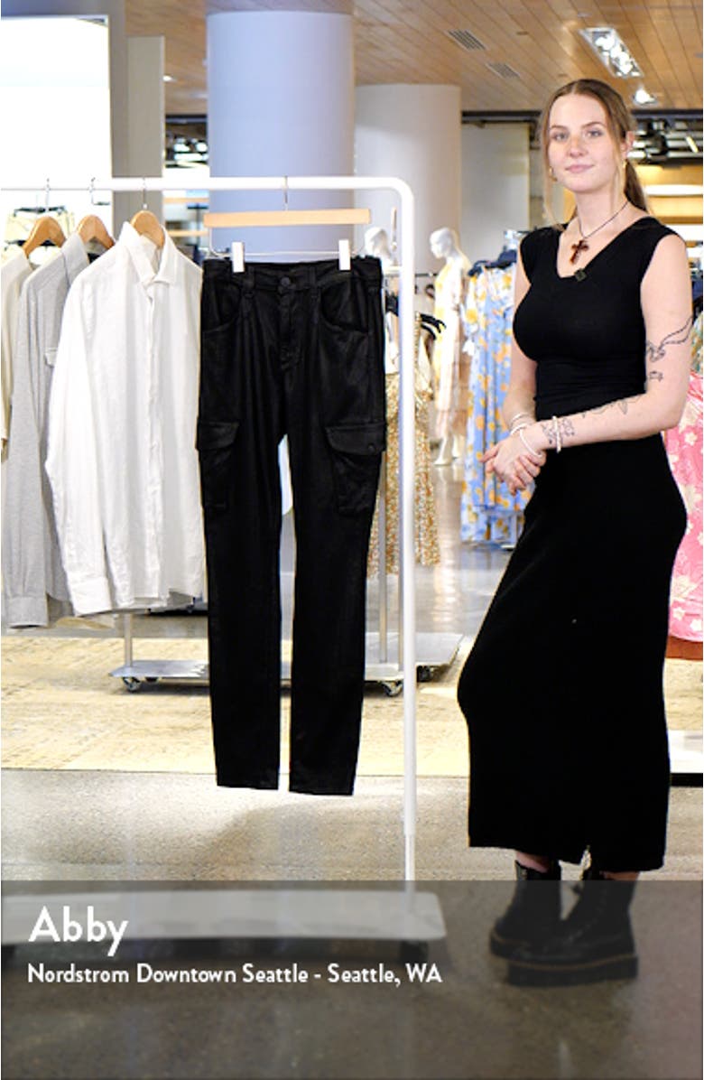 Preston Skinny Coated Denim Cargo Pants, sales video thumbnail