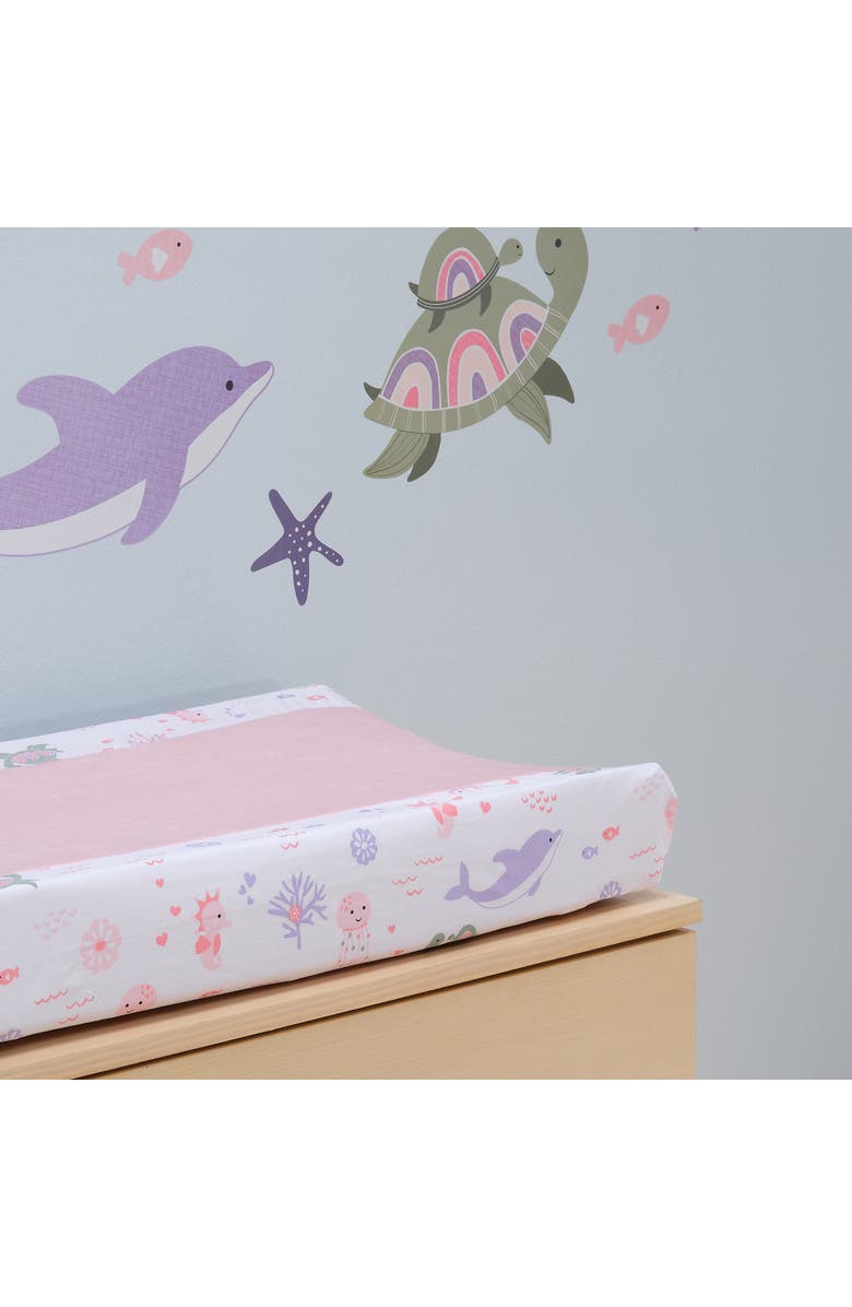 Lambs & Ivy Sea Dreams Changing Pad Cover, Alternate, color, Pink