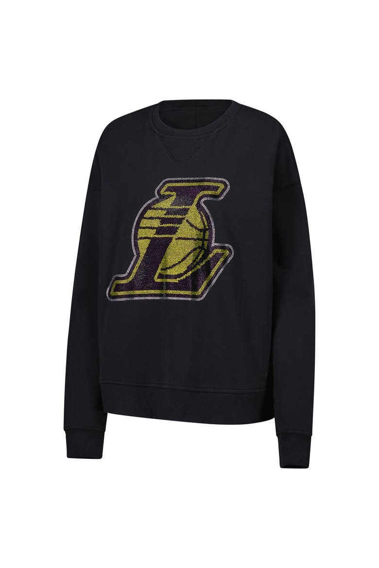 Women's Terez Black Los Angeles Lakers Gemstone Logo Pullover Sweatshirt, Alternate, color, Black