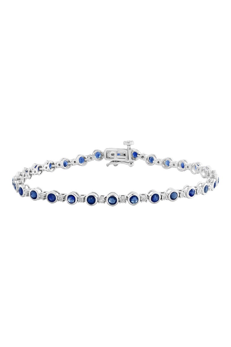 Sterling Silver Ruby and Diamond Bracelet, Main, color, BLUE