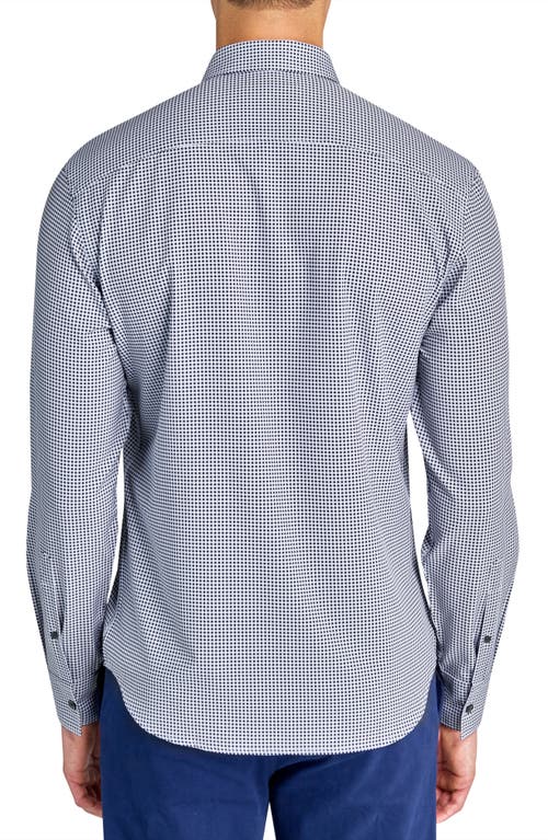 Construct Micro Plaid Woven Long Sleeve In Black