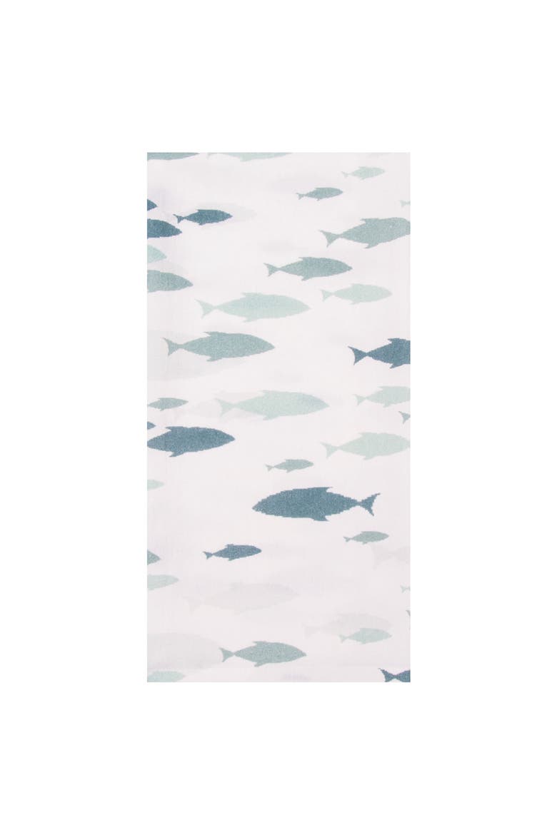 School of Fish Kitchen and Bathroom Graphic Print Hand Towel, Main, color, Blue