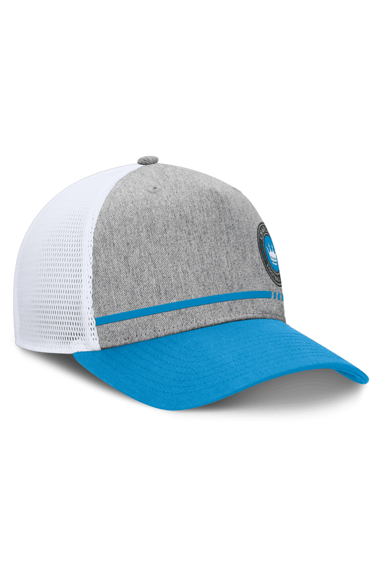 FANATICS Men's Fanatics Heather Gray Charlotte FC Low Block Trucker Adjustable Hat, Alternate, color, Heather Gray