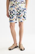 Scotch & Soda Patchwork Print Swim Trunks