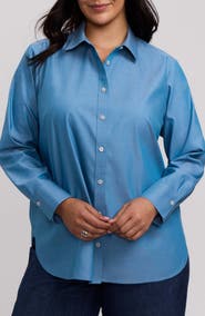 Foxcroft Meghan Non-Iron Cotton Button-Up Shirt