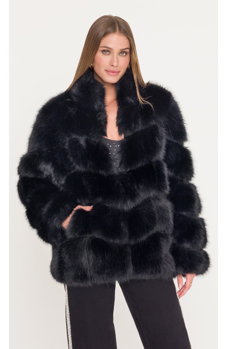 Generation Love Louisa Faux Fur Jacket, Main, color, Black