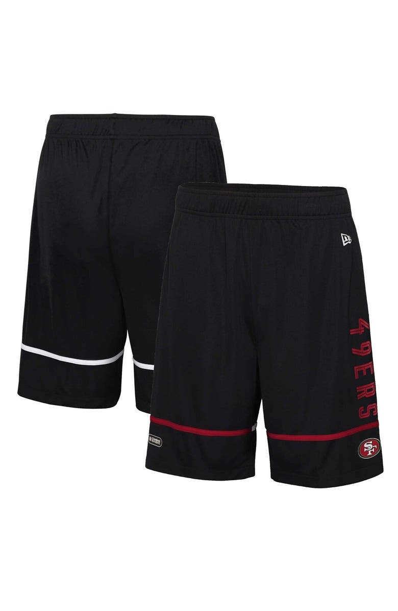 New Era Men's New Era Black San Francisco 49ers Combine Authentic Rusher Training Shorts, Alternate, color, 