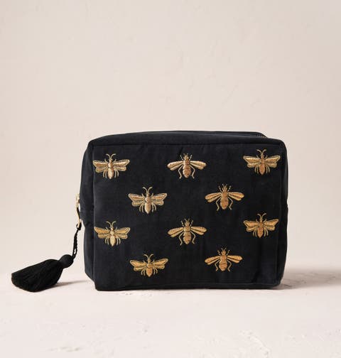 Honey Bee Velvet Wash Bag