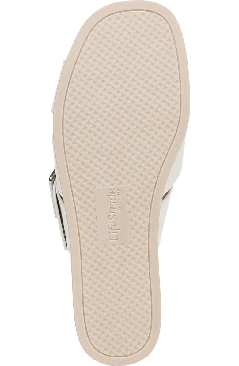 LifeStride Getaway Platform Slide Sandal, Alternate, color, White