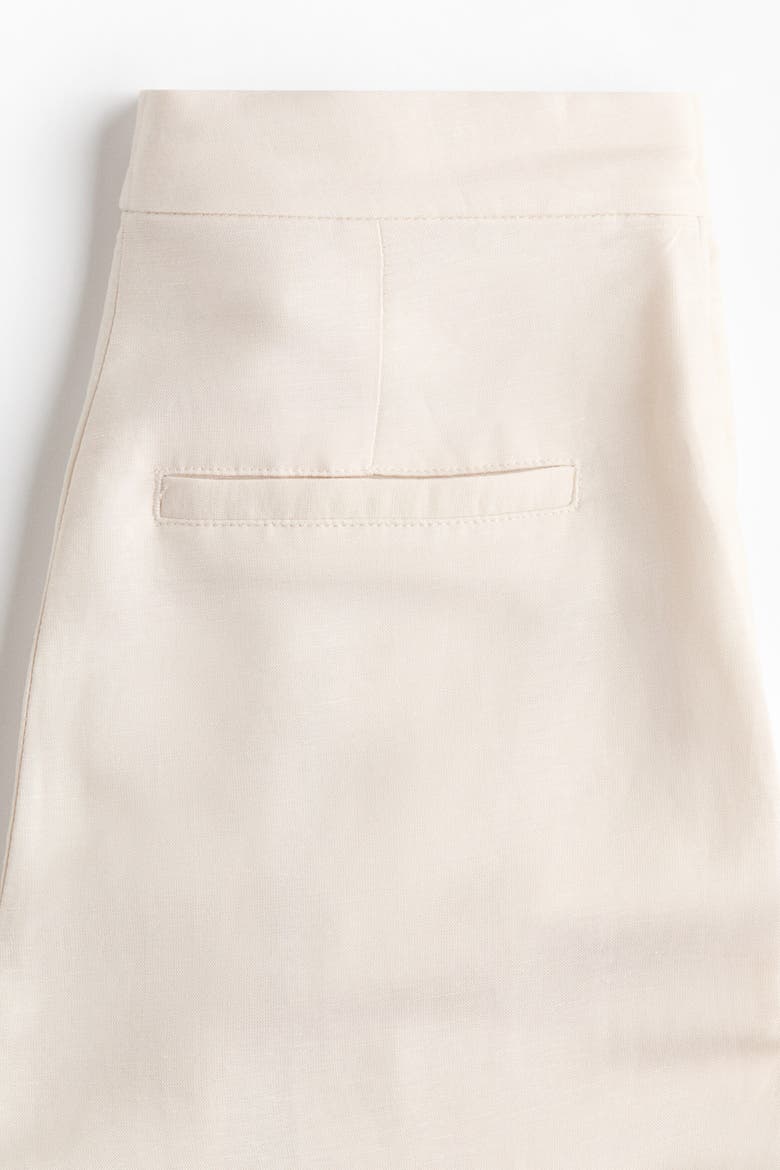 Linen-blend Barrel Trousers, Alternate, color, Cream