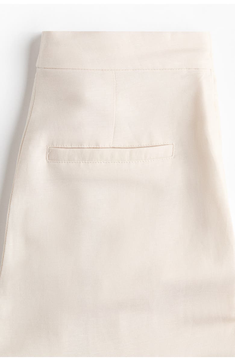 H&M Linen-blend Barrel Trousers, Alternate, color, Cream