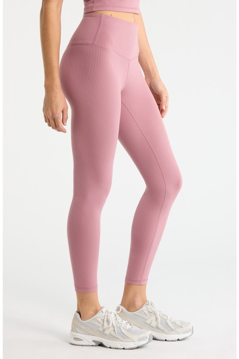 Thrive Rib High Waist 7/8 Leggings, Alternate, color, PURPLE WISTFUL