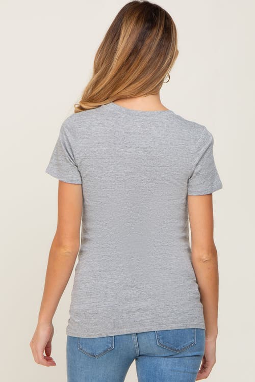 Pinkblush Basic Crew Neck Tee In Gray