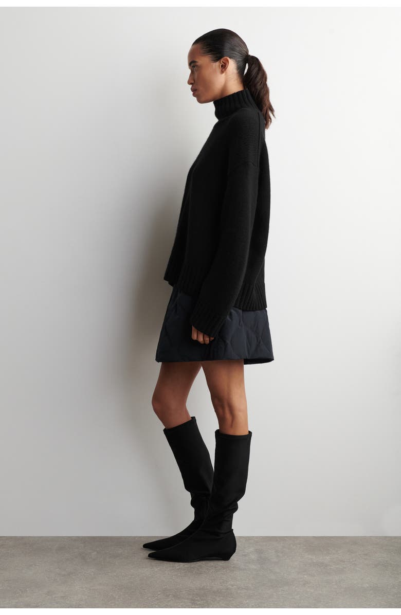 COS Quilted Down Mini Skirt, Alternate, color, Navy