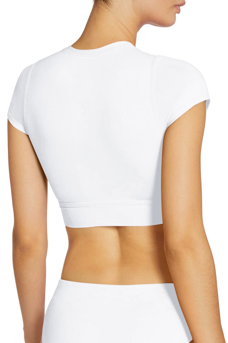 Ava Knot Front Tee Bikini Top, Alternate, color, WHITE