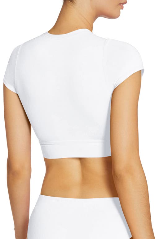 Robin Piccone Ava Knot Front Tee Bikini Top In White