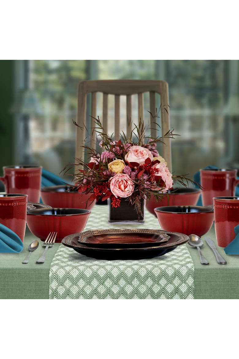 Regency 16 Piece Luxurious Stoneware Dinnerware, Alternate, color, Black