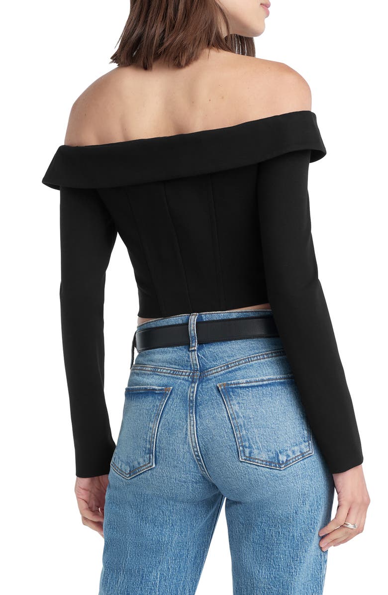 Favorite Daughter The Revenge Off the Shoulder Crop Top, Alternate, color, Black
