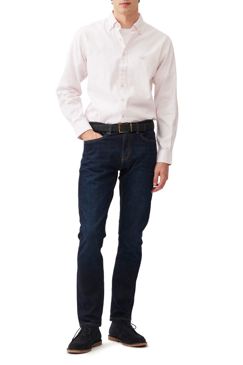 Oxford Bayshore Gingham Sports Fit Shirt, Alternate, color, ROSEWATER