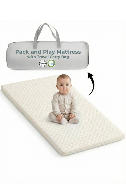 Pack and Play Mattress Washable Waterproof Hypoallergenic Topper