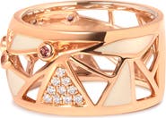 Haus of Brilliance 14K Gold 1/3 Cttw Diamond & Tourmaline Cigar Band Ring