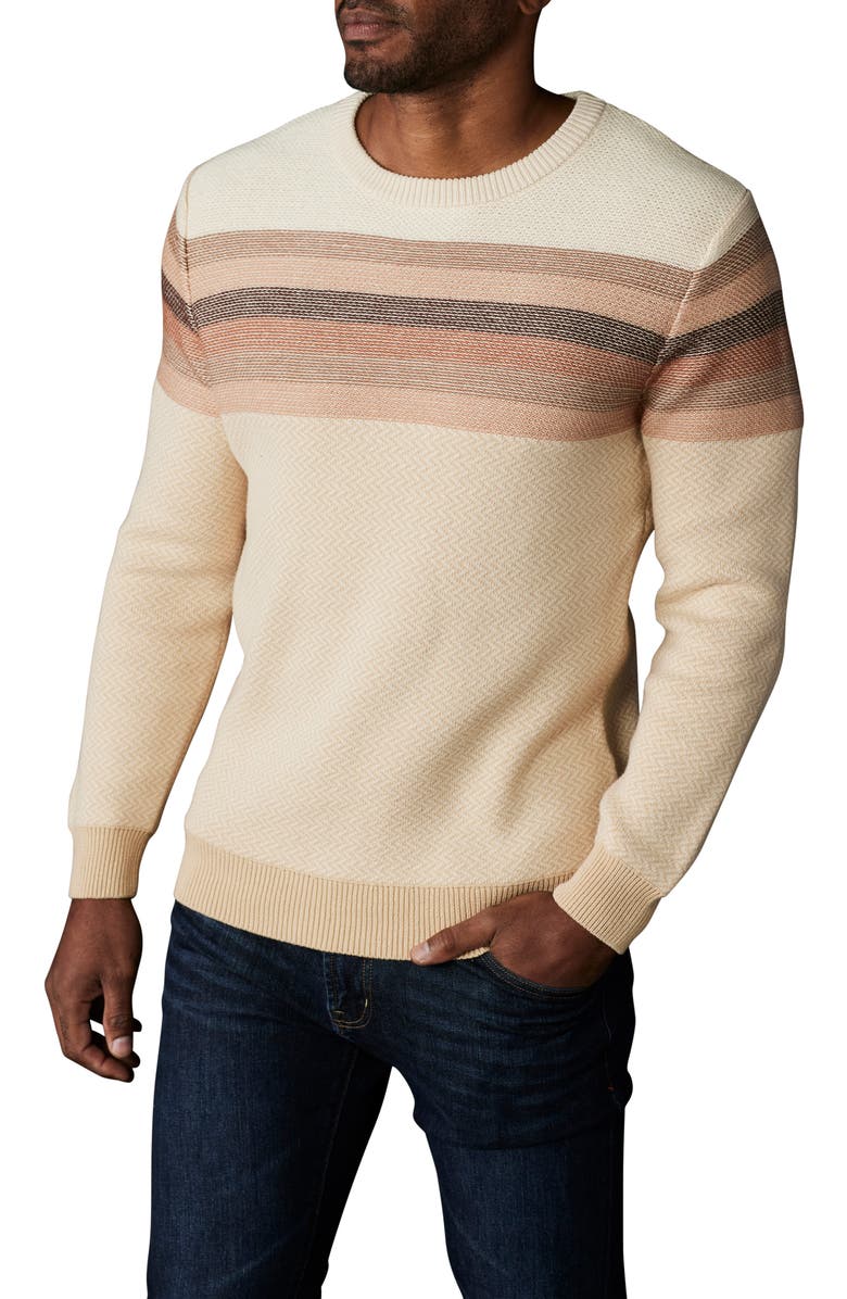 The Normal Brand Stripe Ski Sweater, Alternate, color, Ivory Multi
