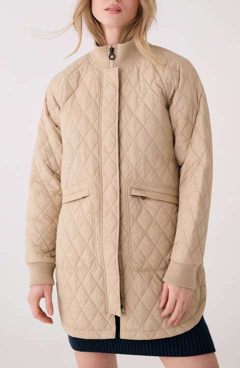 Quilted Water Repellent Nylon Bomber Jacket
