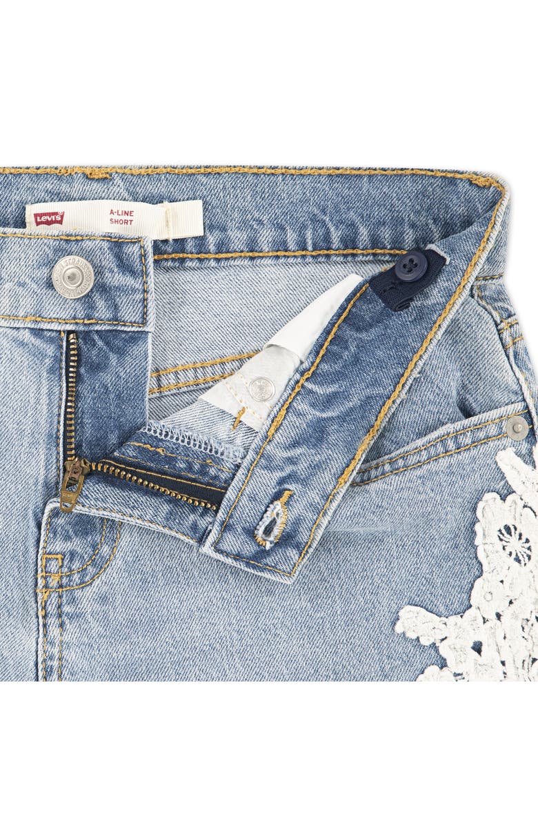 Levi's Kids' Lace Appliqué Cutoff Denim Shorts, Alternate, color, This And That