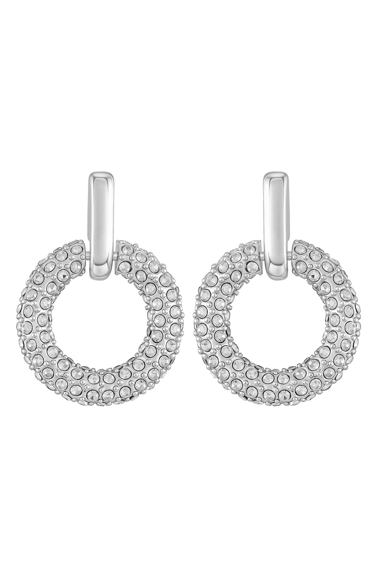 Vince Camuto Pavè Hoop Drop Earrings