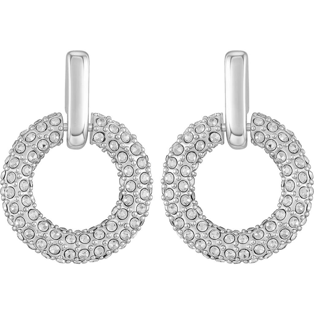 Vince Camuto Pavè Hoop Drop Earrings In Silver