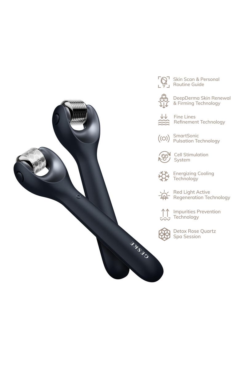 GESKE SmartAppGuided MicroNeedle Face Roller | 9 in 1, Alternate, color, Black