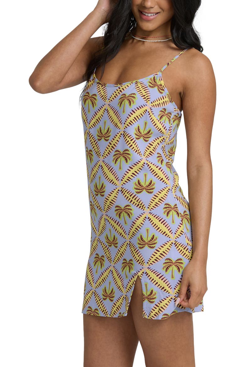 Tidal Crush Palm Tree Minidress, Alternate, color, TWILIGHT BLUE