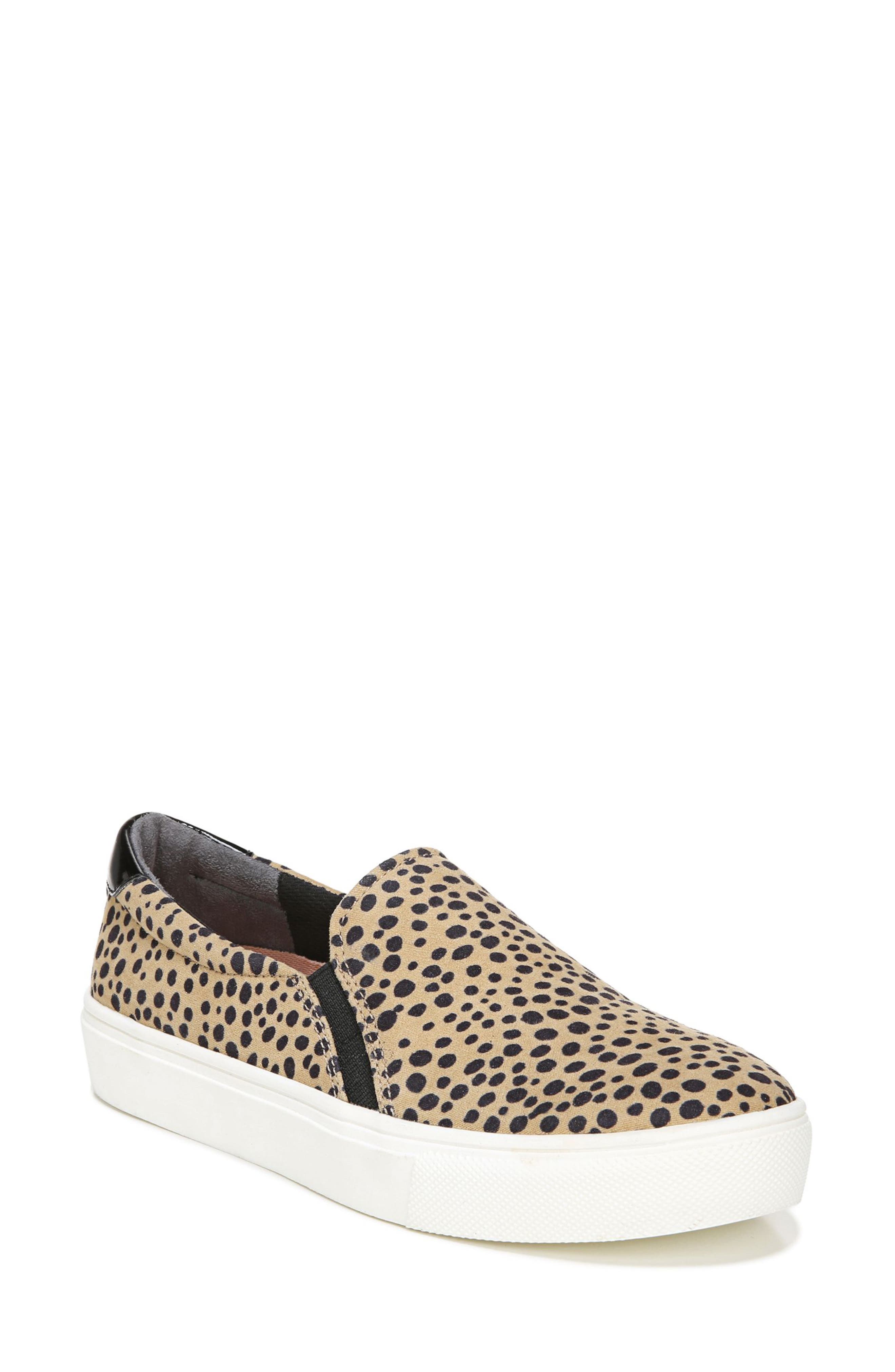 Nova Slip-On Sneaker, Main, color, TAN/ BLACK SPOTTED FABRIC