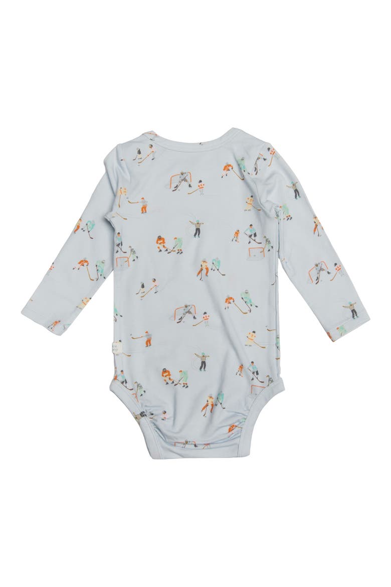 Hockey Print Bodysuit, Alternate, color, WHITE