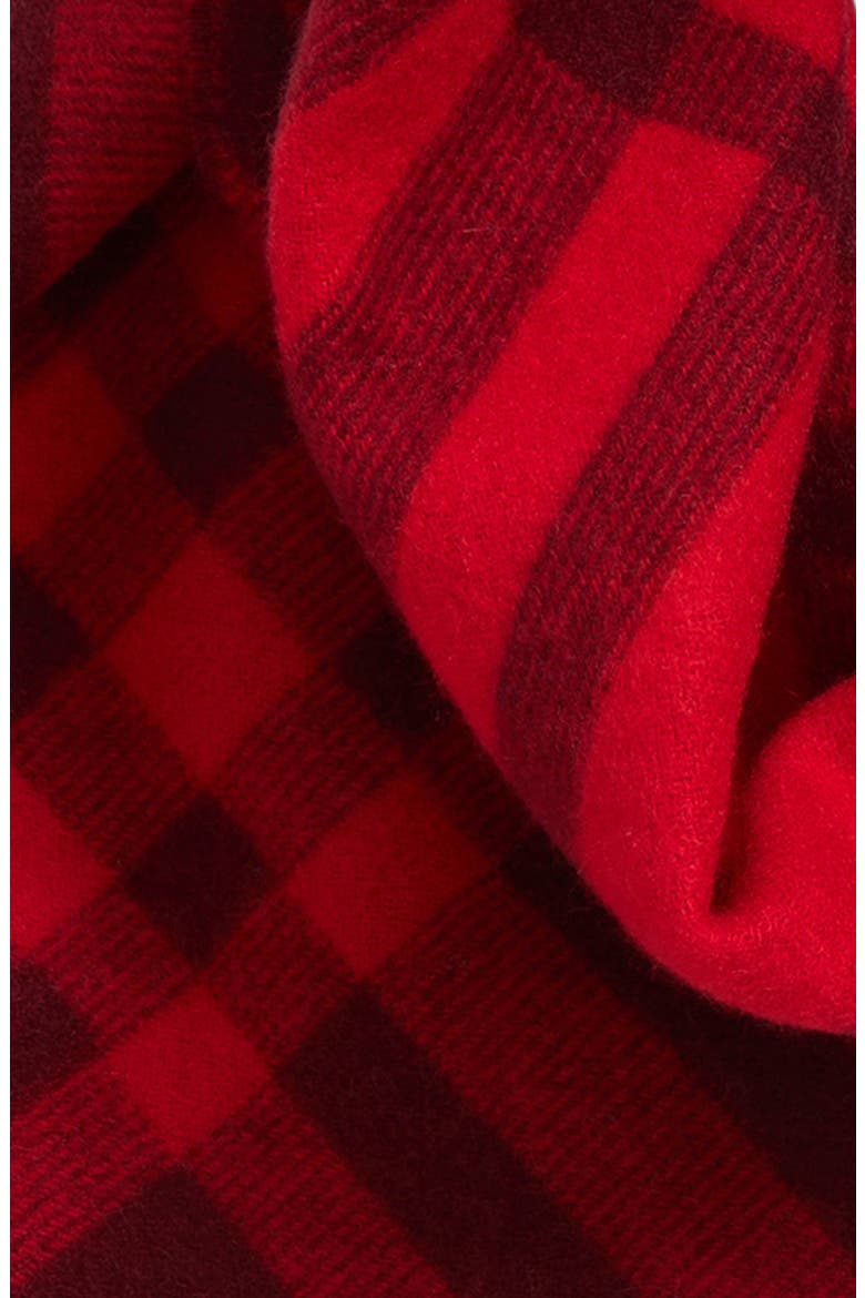 Bias Check Cashmere Scarf, Alternate, color, OXBLOOD RED