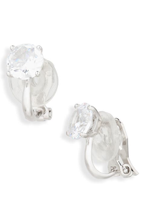 Modern Love Round Cut Cubic Zirconia Clip-On Earrings