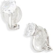 Nadri Modern Love Round Cut Cubic Zirconia Clip-On Earrings