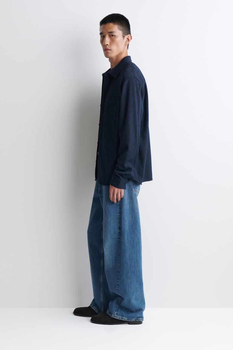 Relaxed Jersey Overshirt, Alternate, color, NAVY MÉLANGE