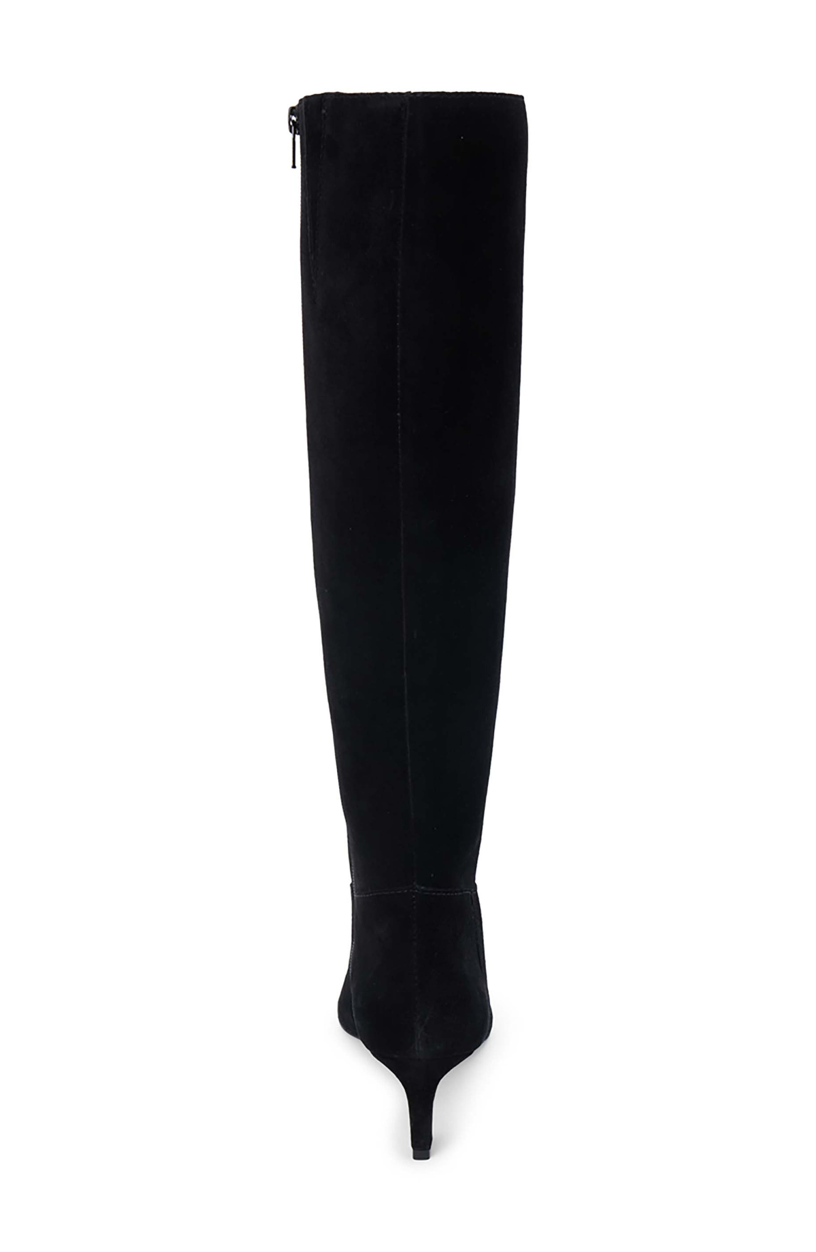 Matisse Elevate Pointed Toe Knee High Kitten Heel Boot, Alternate, color, Black