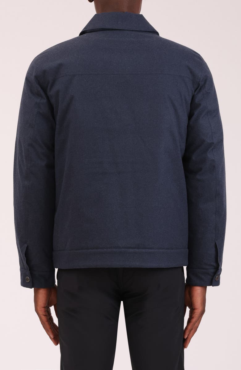 Bagatelle Flannel Snap-Up Trucker Jacket, Alternate, color, Navy