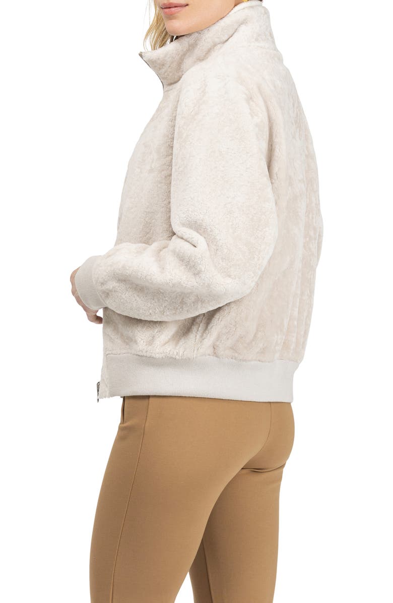 GORSKI Reversible Textured Genuine Shearling Bomber Jacket, Alternate, color, Cream/Cream
